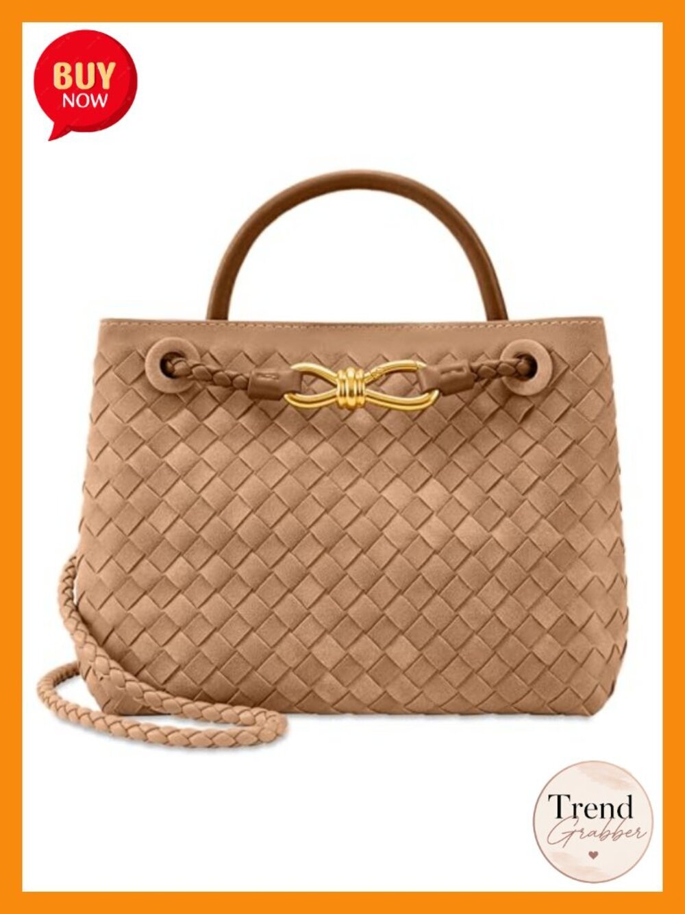 Woven Tote Bag Leather Shoulder Handbag Top Handle Purse